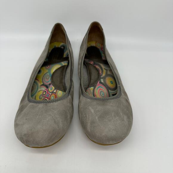 Born Julianne Distressed Gray Leather Slip-On Ballerina Flat Size 10 - Picture 6 of 15